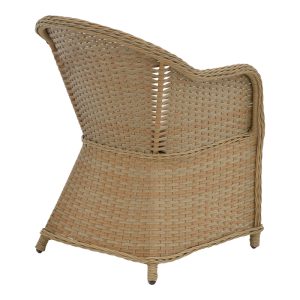 Πολυθρόνα κήπου  rattan καφέ- textilene μπεζ 57x70x85εκ