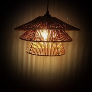 Φωτιστικό οροφής μονόφωτο  καφέ paper rope Φ35.5x19εκ