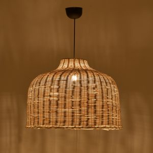 Φωτιστικό οροφής rattan σε φυσική απόχρωση Φ60x99εκ
