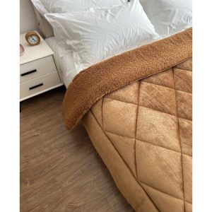 Κουβερτοπάπλωμα sherpa 160x220cm καφε