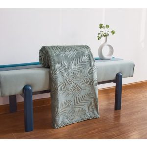 Κουβέρτα φύλλα ανάγλυφη 200x220cm πράσινη