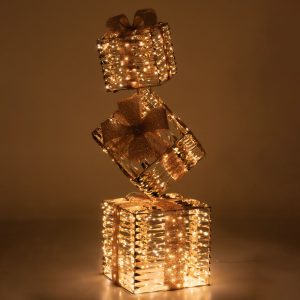 ΦΩΤΙΖΟΜΕΝΗ ΧΡΥΣΗ ΣΤΗΛΗ ΔΩΡΩΝ 30Χ30Χ95ΕΚ ΜΕ 1500 LED ΖΕΣΤΟ ΛΕΥΚΟ IP44