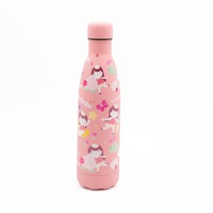 Happy Garden παιδικό ανοξείδωτο θερμός 500ml ροζ με βιδωτό καπάκι & Soft Υφή